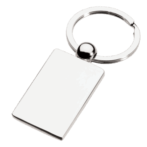 BK0018 - Shiny Nickel Rectangular Keychain