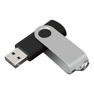 BE0079 - 16GB Black/Silver Swivel USB